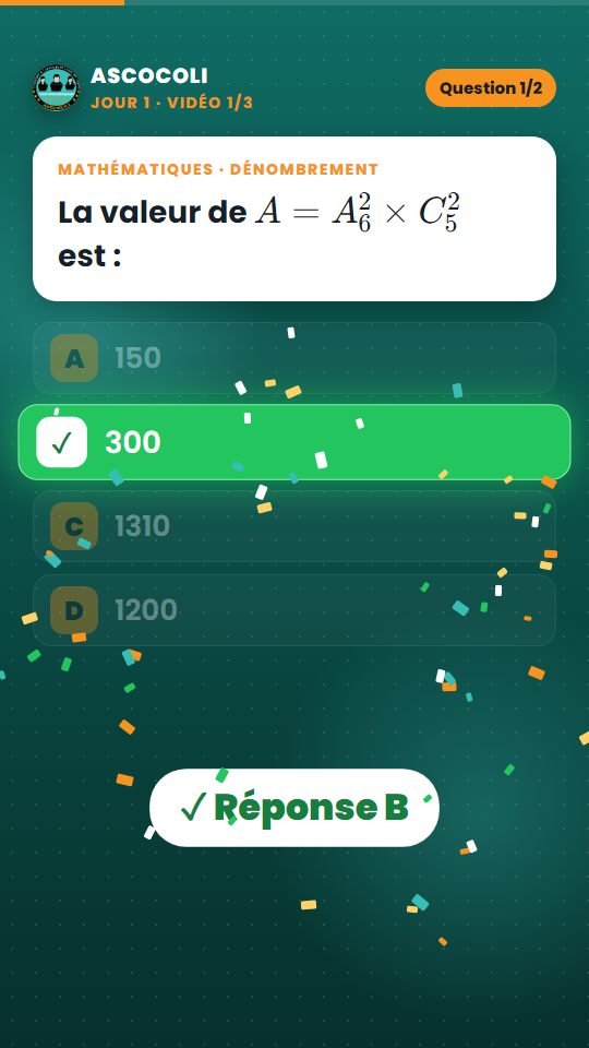 Une vidéo QCM du jour : la bonne réponse s'affiche en vert